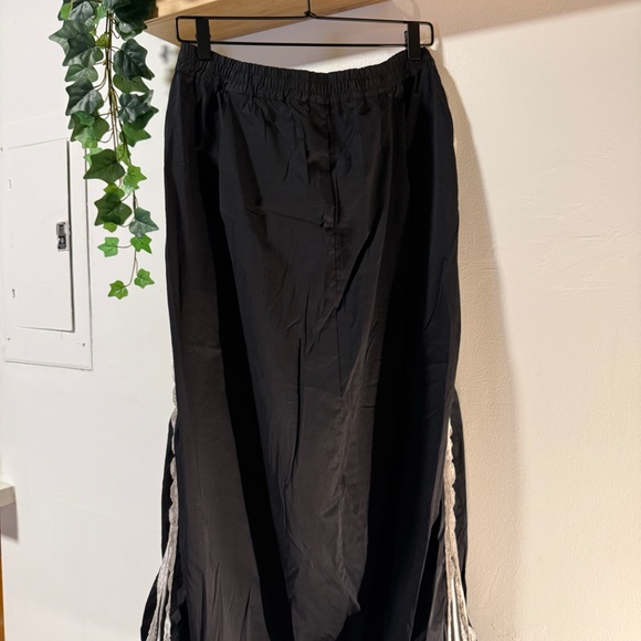 Anthropologie Maeve Black Lace Side Stripe Midi Skirt - Picture 5 of 6